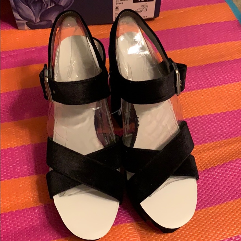Black suede sandals